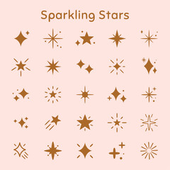 Fototapeta na wymiar comical illustration of sparkling stars
