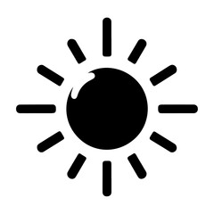 simple Sun icon , vector silhouette, PNG, white background 2