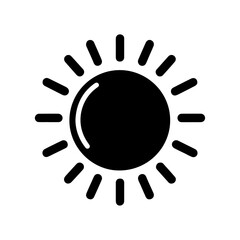 simple Sun icon , vector silhouette, PNG, white background 9