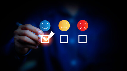 Satisfaction survey, service experience on online application, Customer give rating to service on...