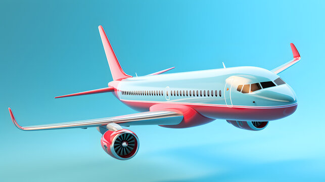 Airplane icon travel 3d