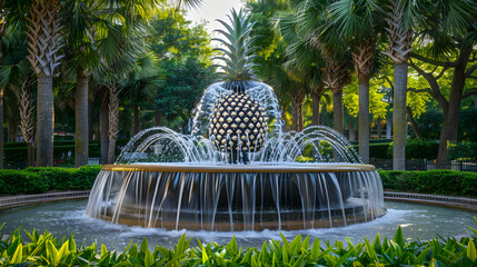 Pineapple fountain in Waterfront Park 