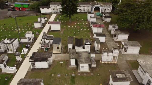 Cemetery of the town of Calarca with its tombs and , mausoleums