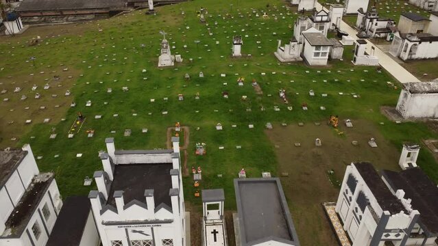 Cemetery of the town of Calarca with its tombs and , mausoleums