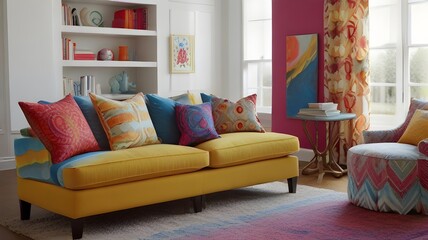 Colorful comfort adding vibrancy to living room design 