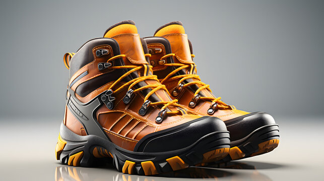 Hiking boots travel icon 3d