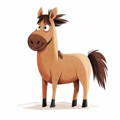 Minimalist digital drawing woodland horse