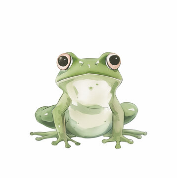 Minimalist digital drawing woodland frog
