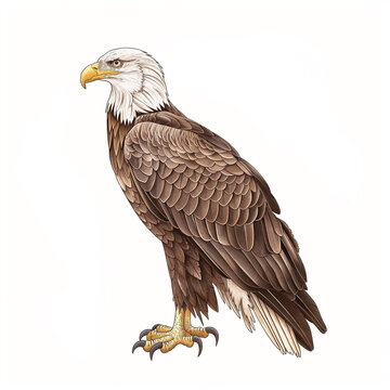 Minimalist digital drawing woodland eagle