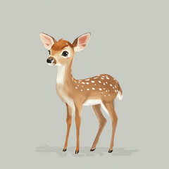 Minimalist digital drawing woodland deer