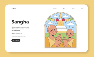 Sangha community illustration. Flat vector illustration - 774548929