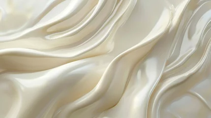Fototapeten Silky Smooth Cream Glassy Fabric Abstract Background with Luxe Appeal © Kafka