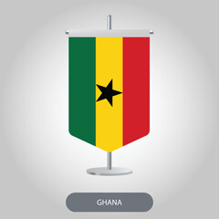 Ghana table flag icon isolated on light grey background.