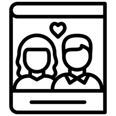 photo album icon illustration design with outline