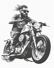 Fototapeta na wymiar Poster. Dynamic image of a biker on a sports bike