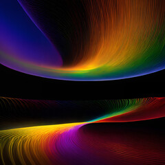 A rainbow wave - with copy space.