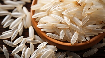 rice seeds closeup, flat lay, top view
