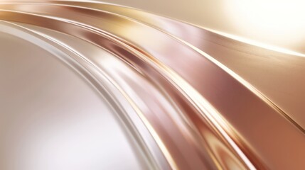 Dynamic waves in golden color create an abstract background.
