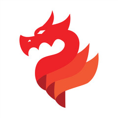 Dragon Vector Logo Design. Layered Style Design