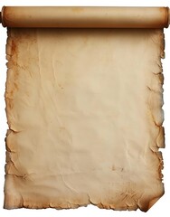 A long, yellowed scroll of paper with writing on it