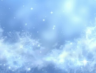 Blue and White Background With White Stars