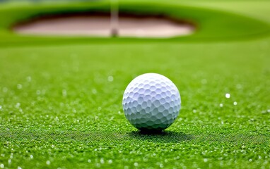 Golf Ball Near Hole on Grass