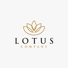 Modern, minimalist, elegance Lotus flower logo icon vector template on white background