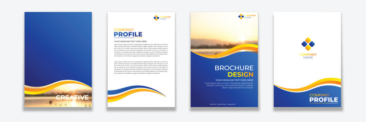 Fototapeta premium Collection of modern design poster flyer brochure cover layout template. Annual report brochure flyer design template vector, Leaflet, presentation book cover templates.