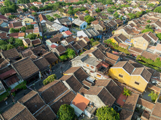 Aerial view of Hoi An ancient town, UNESCO world heritage, in Quang Nam province, Vietnam