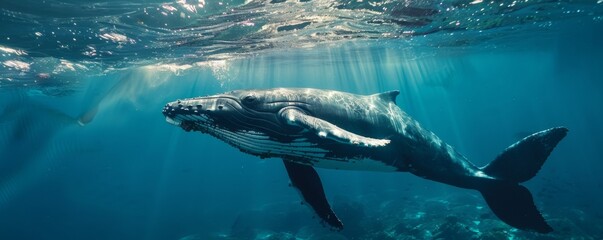 AI-enhanced global marine conservation network - obrazy, fototapety, plakaty