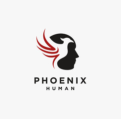 Obraz premium Human Phoenix logo icon vector template on white background