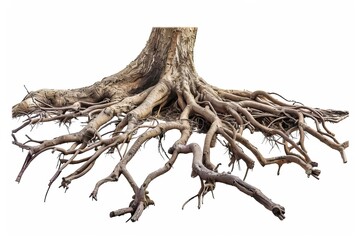 Tree Roots Isolated On White Background