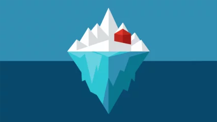 Fotobehang An iceberg with only the tip visible signifying the hidden internal struggles that arise when values and behaviors are at odds. © Justlight