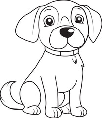 Cute Puppy Dog Cartoon Vector 
