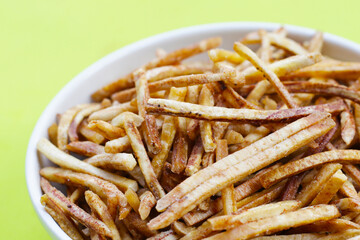 Crispy banana sticks. Fruit snack