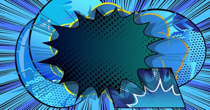 Cartoon background, comic book backdrop. Retro animation comics pop art video.