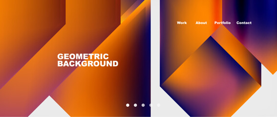 Abstract geometric shapes web design page. Vector Illustration For Wallpaper, Banner, Background, Card, Book Illustration, landing page