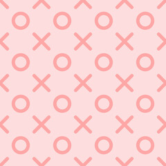 Seamless pattern. Modern stylish abstract texture. Repeating geometric shapes, Valentine's day, xo, pink