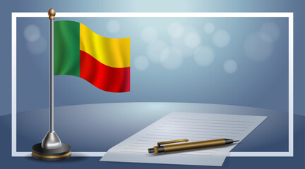 Benin National Day, template banner with bokeh background, vector Illustration