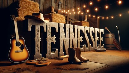 Rustic Tennessee Themed Setting With