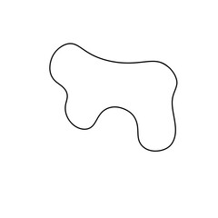 A white background with a black line that looks like a wave. The line is curved and has a lot of space between it