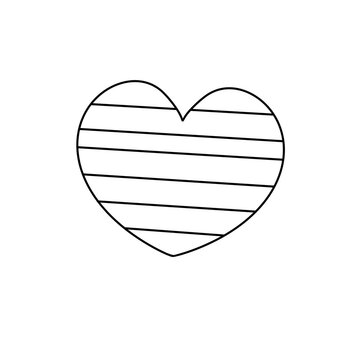 A heart made of lines is drawn on a white background. The heart is simple and elegant, with a clean and minimalist design. The lines are evenly spaced and create a sense of symmetry and balance
