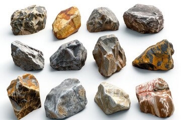 stones, rocks, and different types of stones are displayed