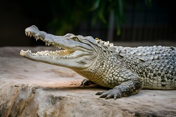 Fototapeta premium Crocodile in zoo, nature theme, wildlife photography