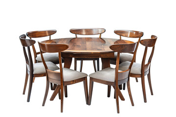 Dining table and chairs isolated on Transparent 