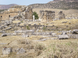 Stone ruins of Hierapolis one of the largest ancient cities in the Turkey