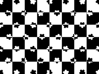 桜市松模様背景B：黒