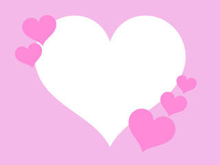 ラブラブハートフレーム：ピンク