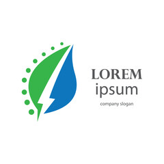 Fototapeta na wymiar environmentally friendly electricity supply logo design