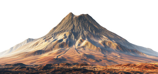 Landscape with volcano isolated on transparent background - obrazy, fototapety, plakaty
